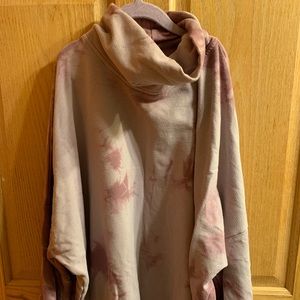 Pink & Maroon Tie Dye Turtleneck Pullover